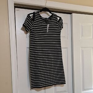 Black and White Striped Dress